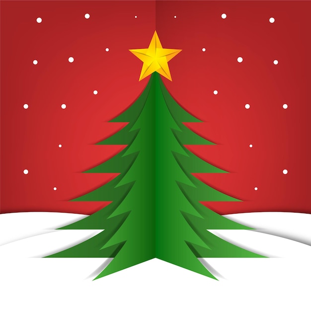 Free vector christmas tree in paper style