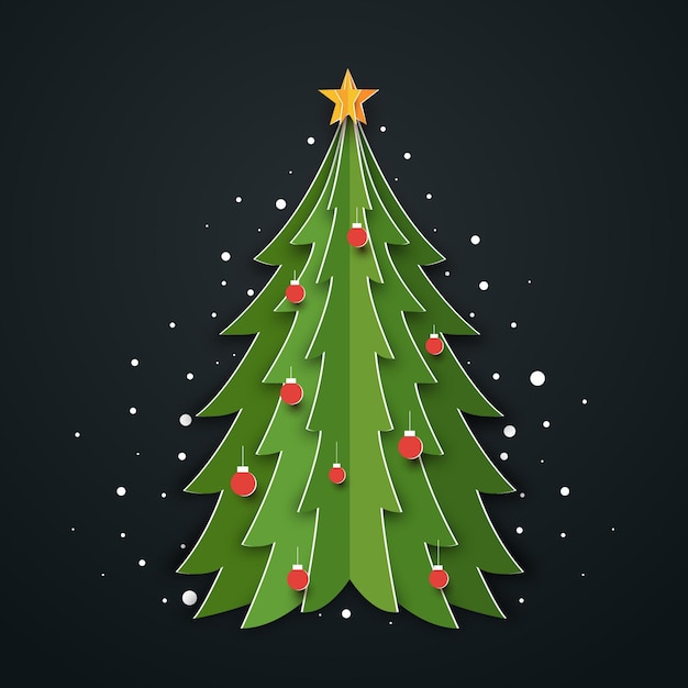 Free vector christmas tree in paper style