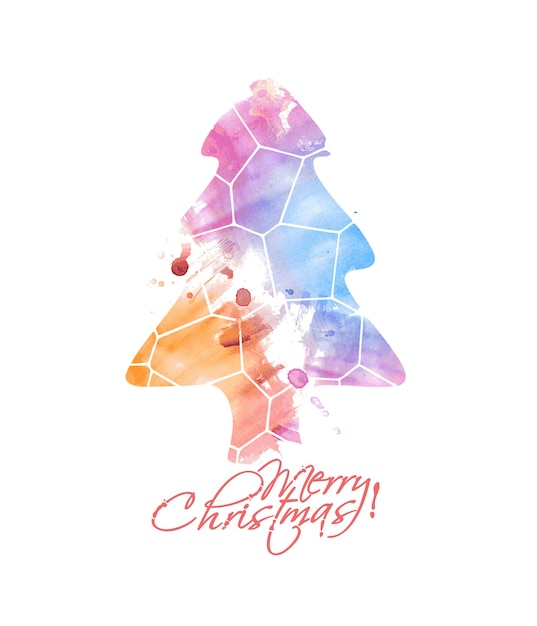Christmas tree on white background, vector illustration.