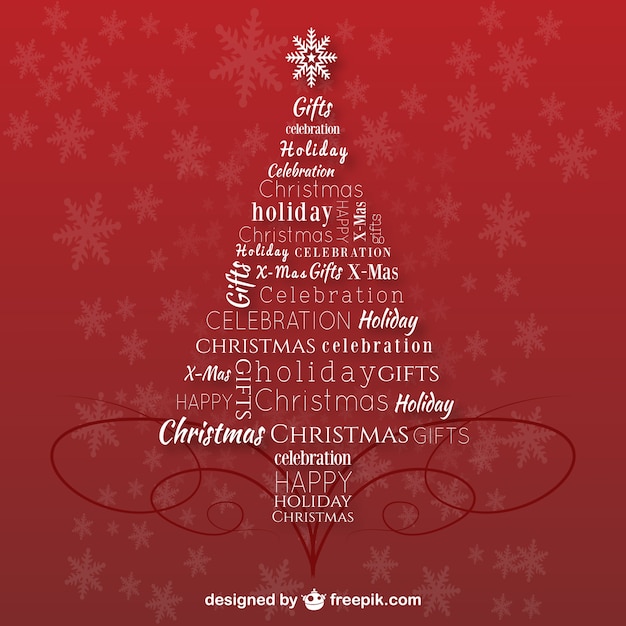 Free vector christmas tree with letters