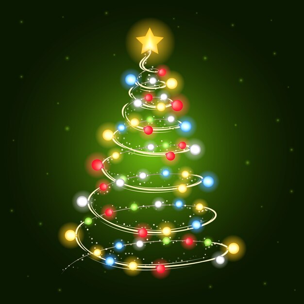 Рождественская елка с лампочками