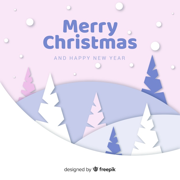 Free vector christmas trees in paper style