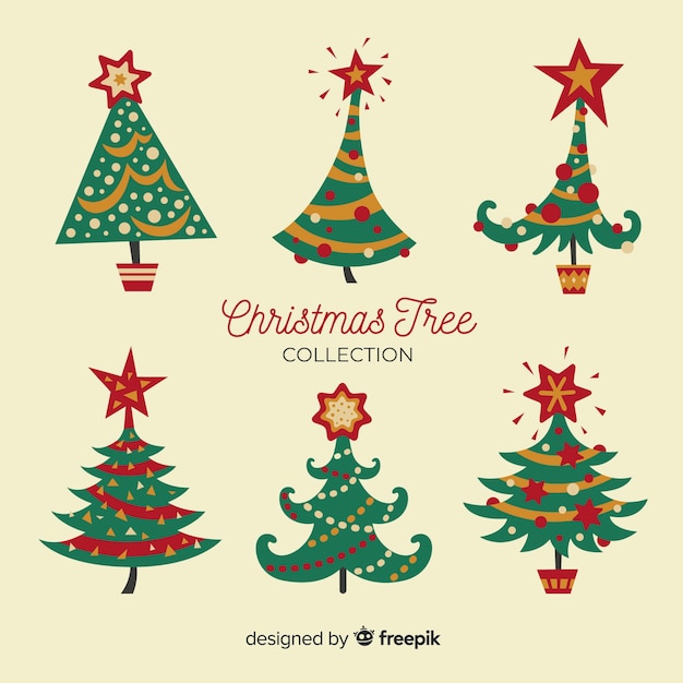 Free vector christmas trees set