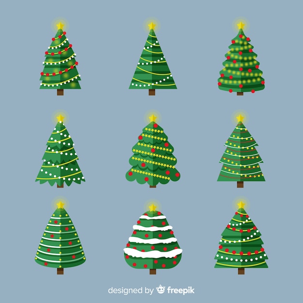 Christmas trees set