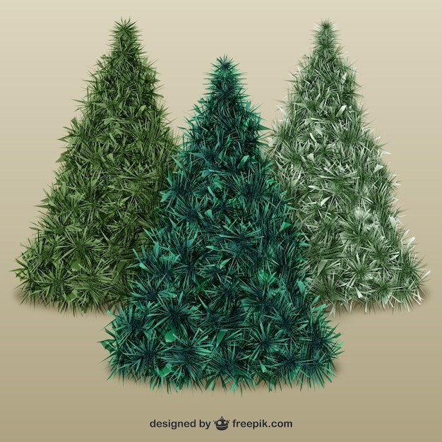 Free vector christmas trees with texture