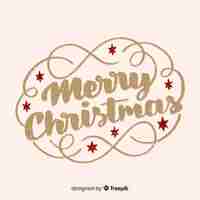 Free vector christmas typographic stars background