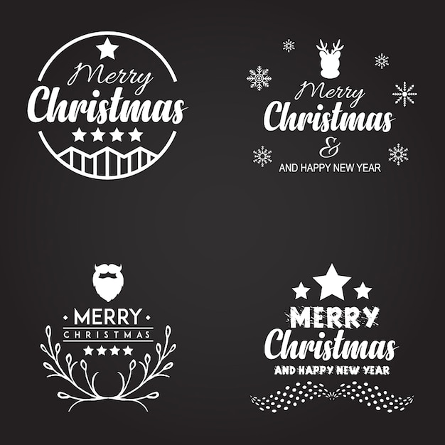 クリスマスのタイポグラフィのロゴデザイン