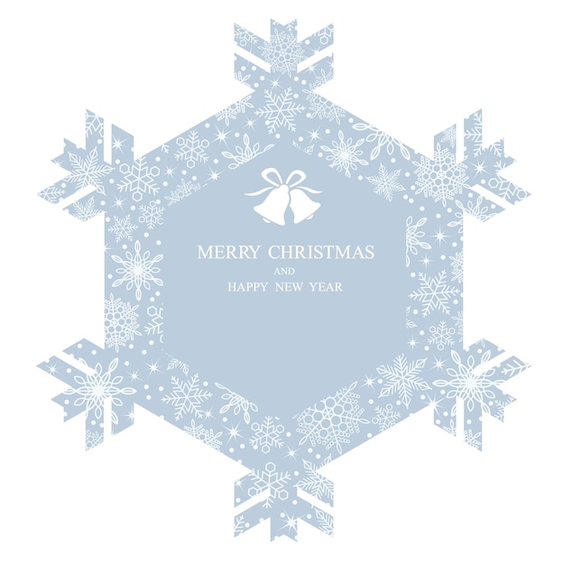 Free vector christmas vector snowflake shape frame illustration with snowflakes and text space.