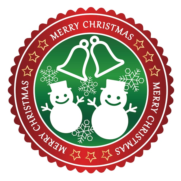 Рождественская векторная эмблема или этикетка, выделенная на белом фоне