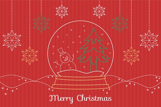 Christmas wallpaper in outline style