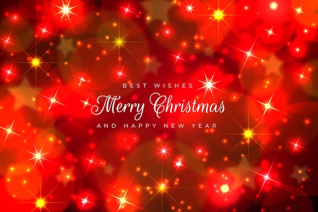 Free vector christmas wallpaper with sparkling elements