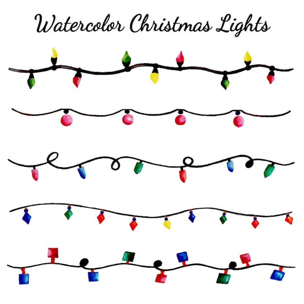 Free vector christmas watercolor elements collection