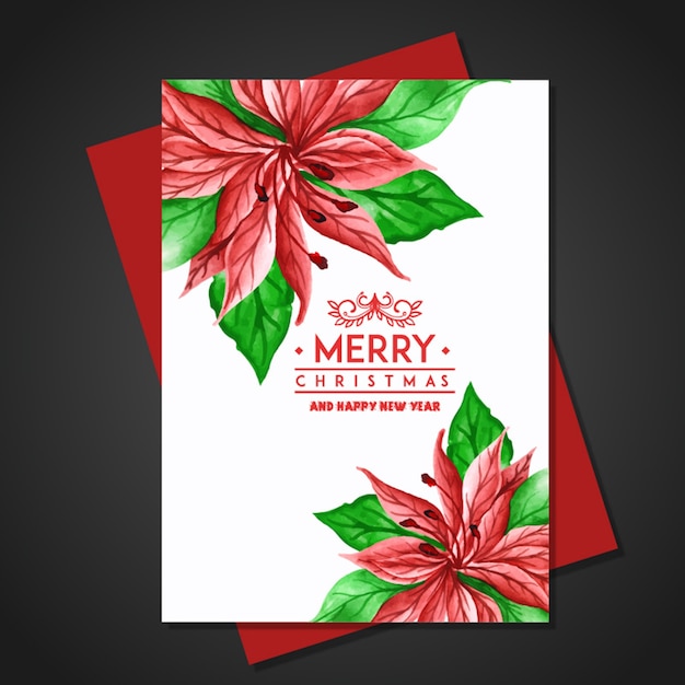 Бесплатное векторное изображение Рождественская акварель поздравительная открытка