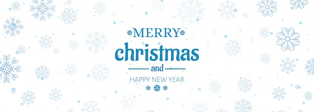 Christmas website banner with decorations snowflakes