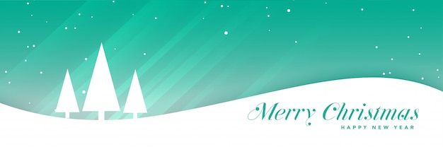 Free vector christmas winter landscape scene banner template