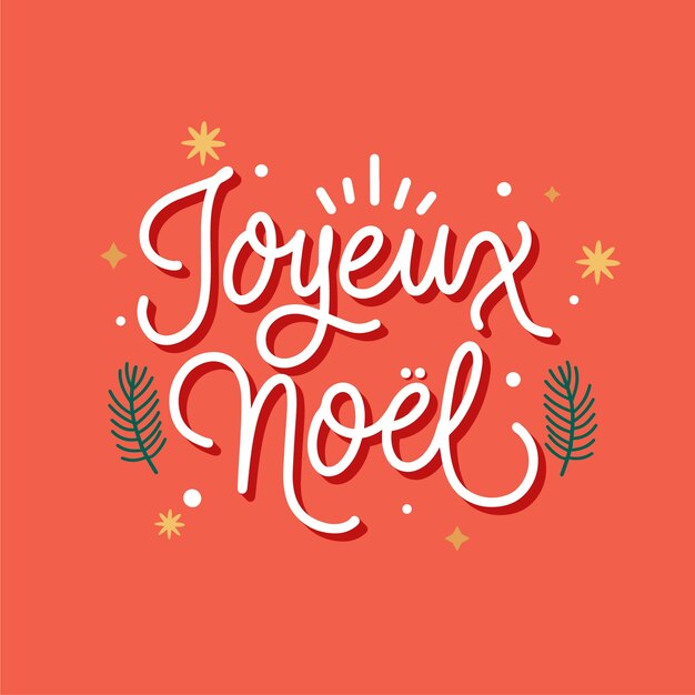 Christmas wish lettering in french