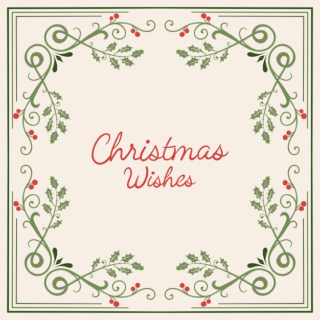 Christmas wishes card design vector