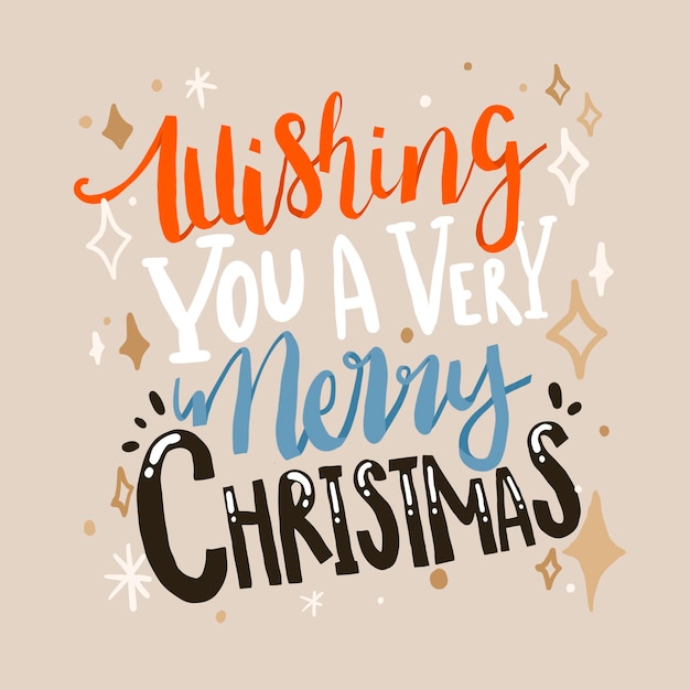 Free vector christmas wishes quote sticker, cute lettering design vector