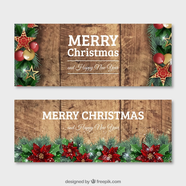 Christmas wooden banners