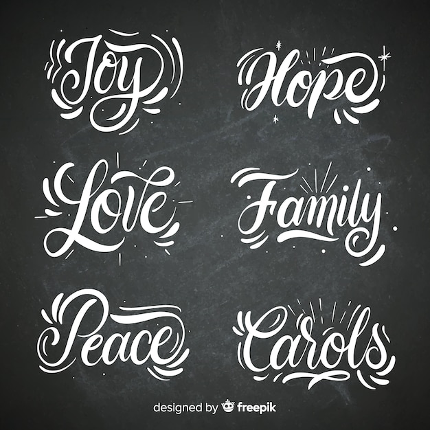 Free vector christmas words collection