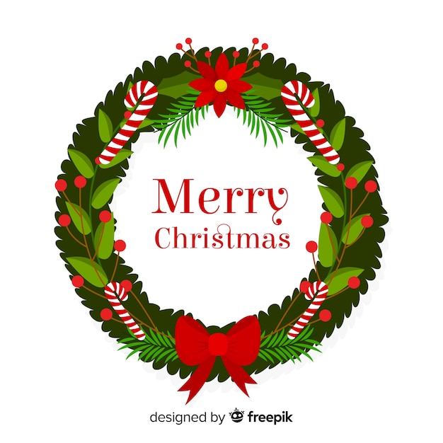 Free vector christmas wreath background