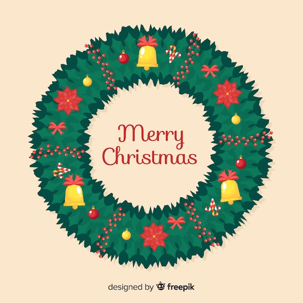 Free vector christmas wreath background