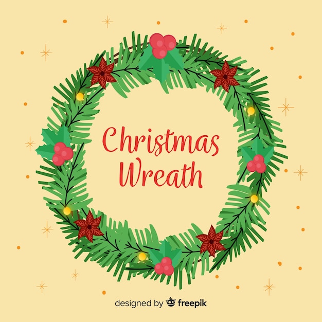 Free vector christmas wreath background