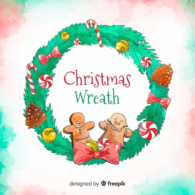 Free vector christmas wreath background