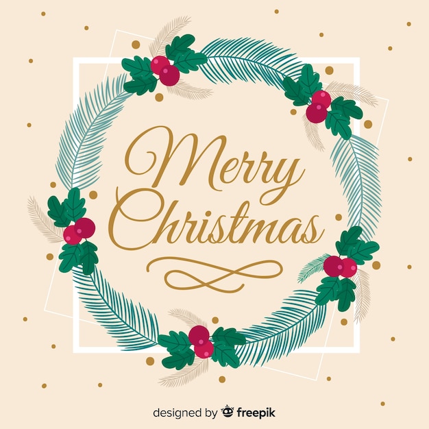 Free vector christmas wreath background