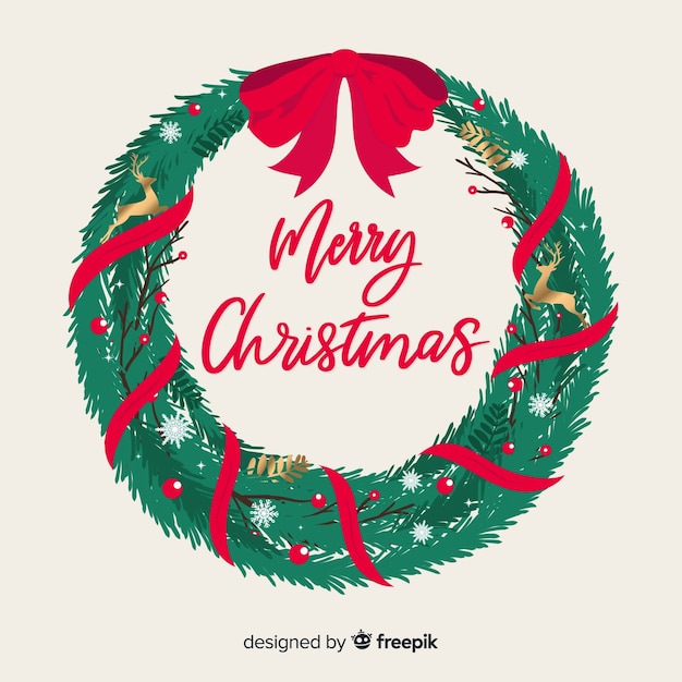 Free vector christmas wreath background