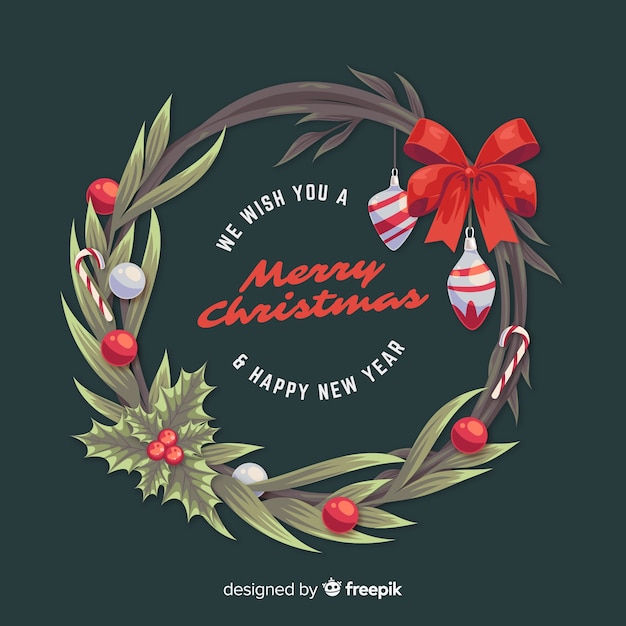 Free vector christmas wreath background