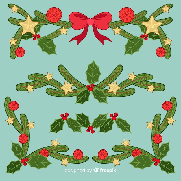 Free vector christmas wreath collection