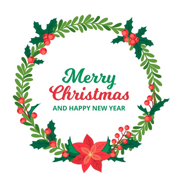 Free Vector | Christmas wreath in flat design
