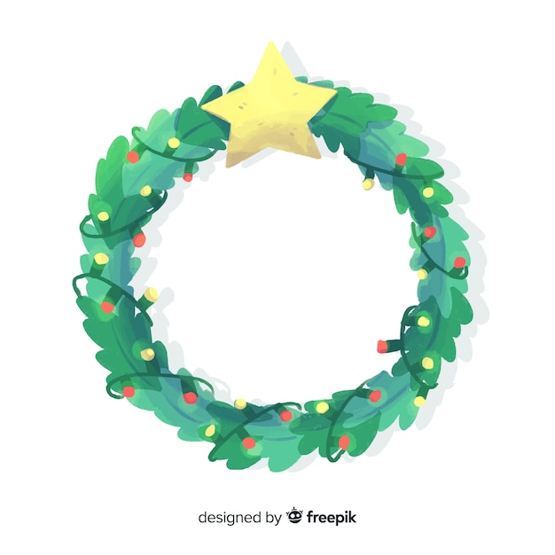 Christmas wreath with star