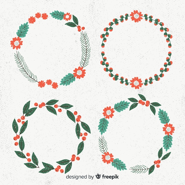 Free vector christmas wreaths collection