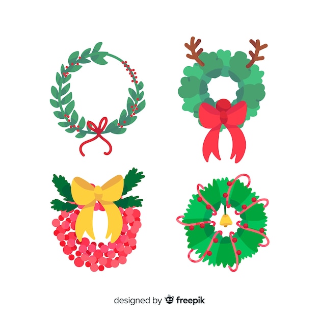 Free vector christmas wreaths collection