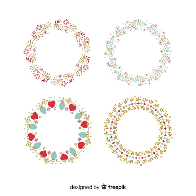 Free vector christmas wreaths collection