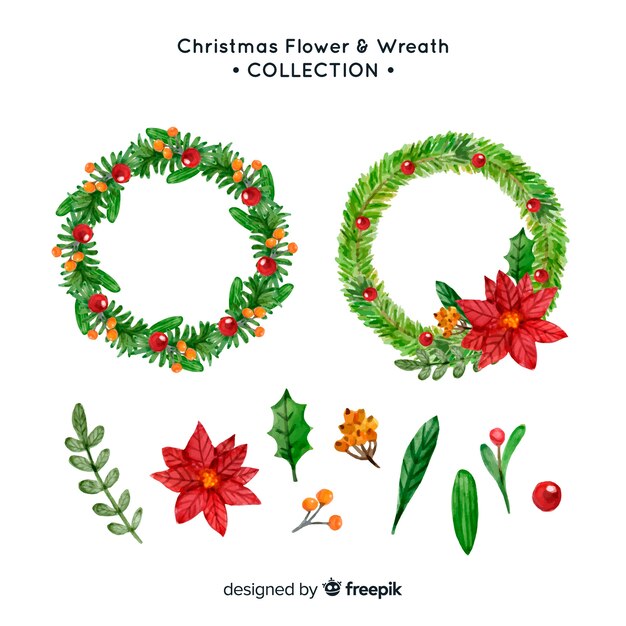 Christmas wreaths set