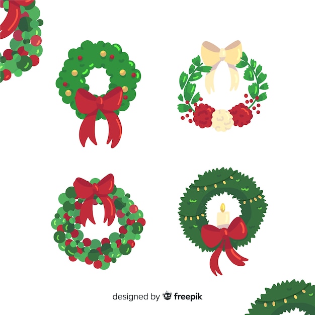 Christmas wreaths set