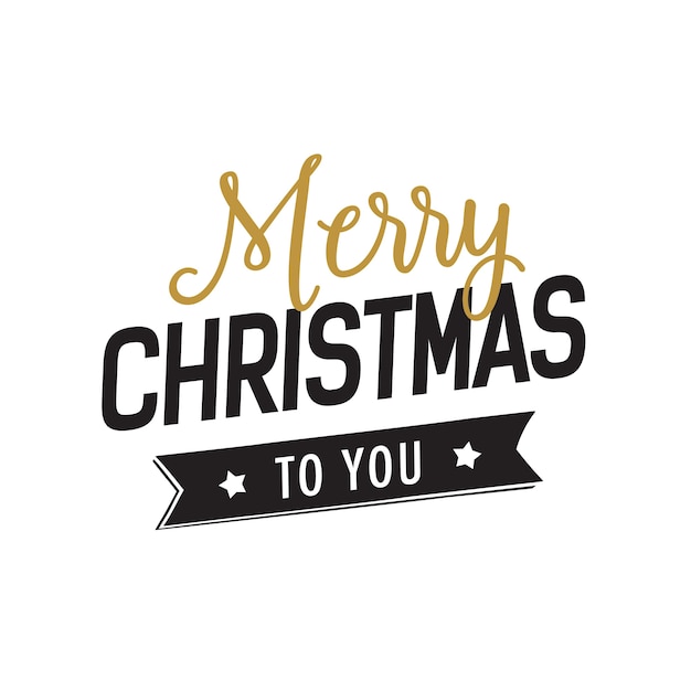 Christmas to you lettering with ribbon