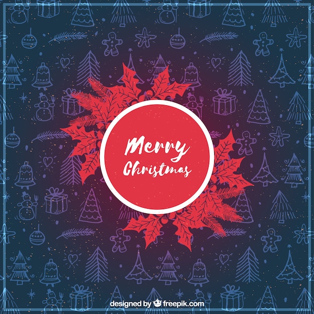 Free vector christms background with pattern style