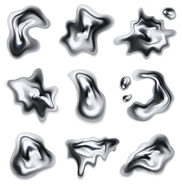 Free Vector chrome shapes realistic set