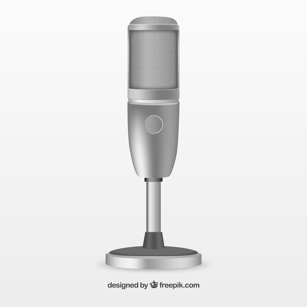 Free vector chromed microphone