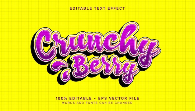 Chruncy berry retro 3d text effect and editable text effect