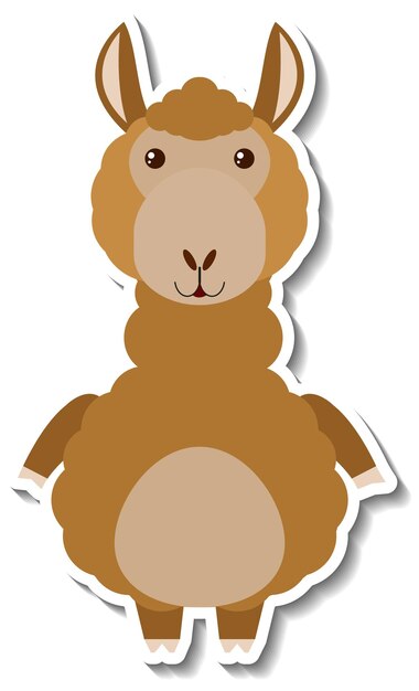 Chubby alpaca animal cartoon sticker