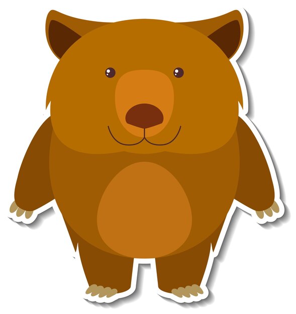 Chubby bear animal cartoon sticker