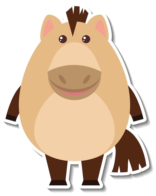 Free vector chubby donkey animal cartoon sticker