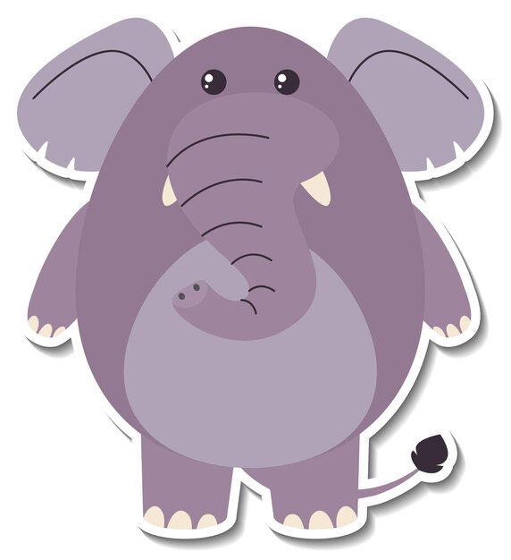 통통한 코끼리 동물 만화 스티커