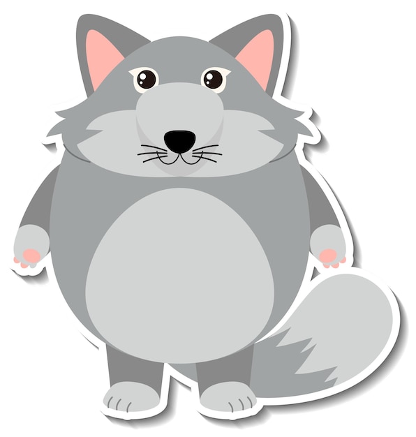 Free vector chubby fox animal cartoon sticker