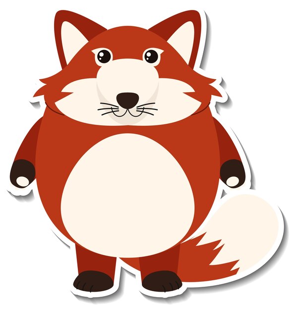 Chubby fox animal cartoon sticker